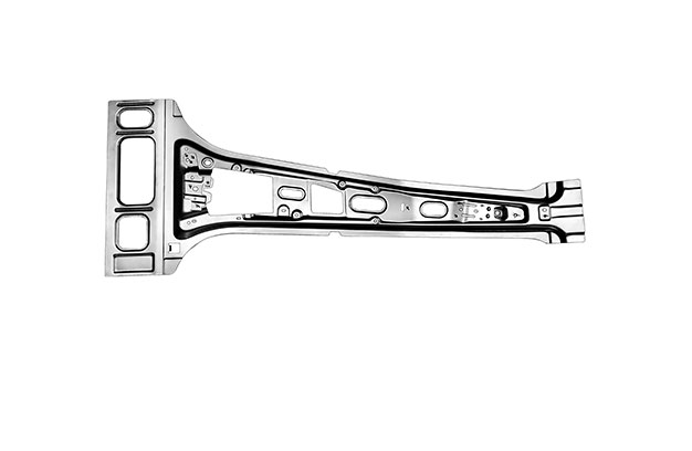 Automotive beam or reinforcement component shown as a product cutout.