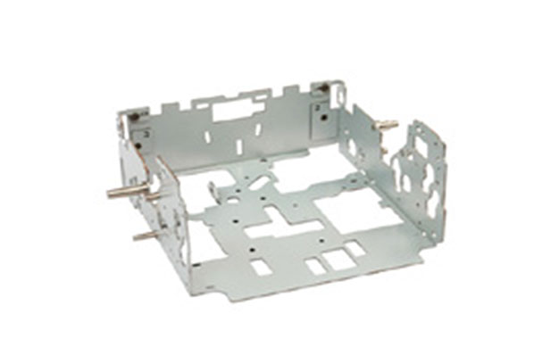 Sheet-metal chassis or server enclosure part on a white background.