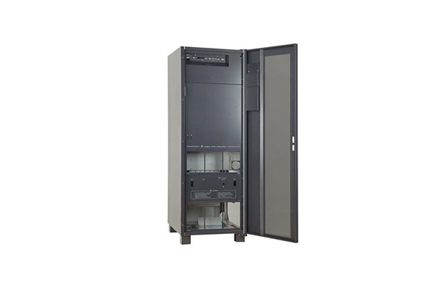 Open cabinet enclosure showing internal rack/cabinet structure.