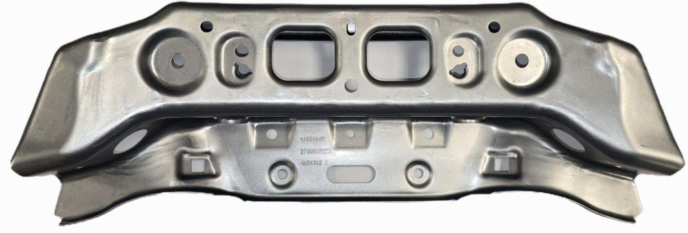 Cross-member style stamped metal part example for Mexico production-fit discussions.